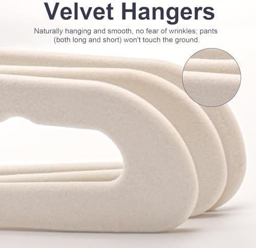 Velvet Pants Hangers - 8 Pack White Non Slip Open Ended Hanger with 360 Swivel Hook - Closet Space Saving Hanger for Heavy Pants, Jeans, Trousers, Scarf - Image 3