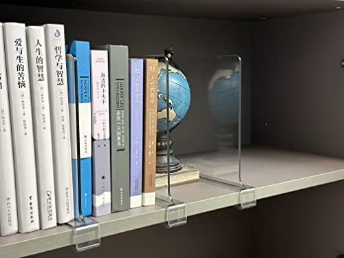 LikeU Acrylic Shelf Divider,Wood Shelf Dividers,Clear Closet Shelf Separators Clothing Organizer Perfect for Bedroom Shelving Organization and Kitchen Cabinet Shelf Storage,2 PCS - Image 5