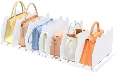 SOYO Adjustable Shelf Dividers for Closet, Purse Organizers for Bag, White by SOYO