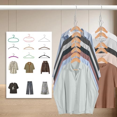 36 Pack Clothing Chain Hanger Collapsible Metal Closet Organizer Space Saving Hangers for Clothes with 7 Holes Apartment College Dorm Room Essentials,Cascading Hanger for Home,Travel,Cruise Ships,RVs - Image 4