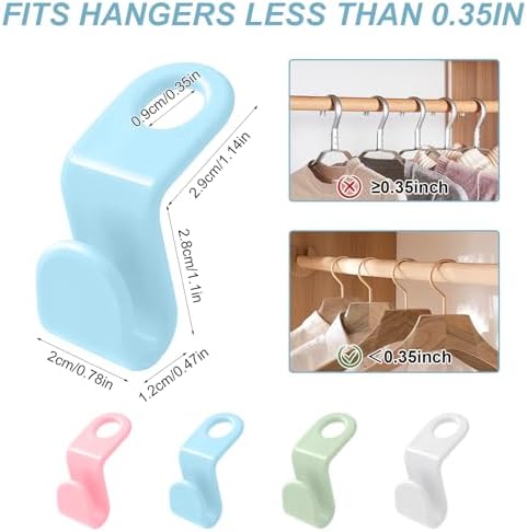 50 PCS Hanger Connector Hooks - 2024 New Space Saving Hangers for Closet Organizers and Storage Hangers Hooks,Hanger Clips Plastic Hangers for College Dorm Room Essentials (White) - Image 6