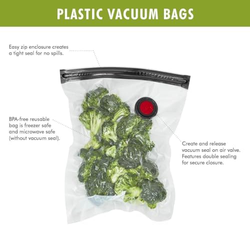 ZWILLING Fresh & Save 30-Piece Small Vacuum Sealer Bags, 1/2 Gallon Reusable Snack Bags, Meal Prep - Image 4