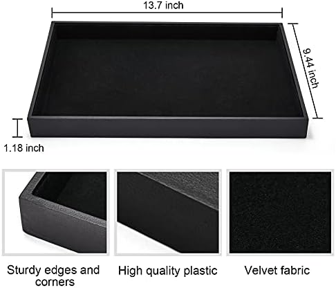 Black Velvet Stackable Jewelry Tray Showcase Display Earring Necklace Bracelet Rings Organizer…… - Image 2