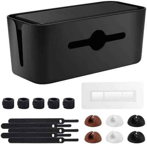 Cable Management Box,Cord Organizer for Home Office Cable Wire Hide,Black by Gabfu