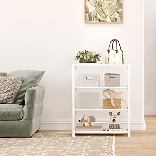 4-Tier Small Shoe Rack Space Saving Shoe Shelf Storage Organizer for Entryway Hallway Closet Bathroom Garage,Stackable Shoe Stand(White) - Image 5