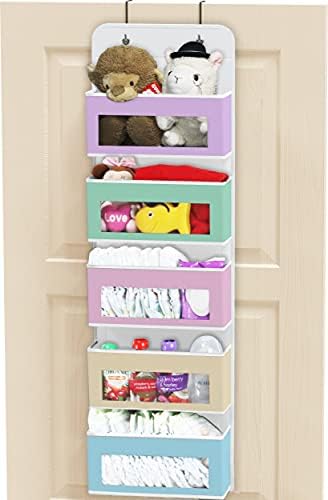 Simple Houseware 5 Clear Window Pocket Over Door Hanging Organizer Colorful by SimpleHouseware