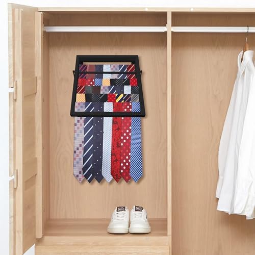 Tie Rack Wall Mounted, Adjustable Angle Tie Organizer for 60 Ties & Scarves - Image 5