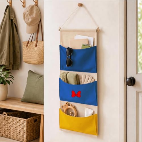 Practical Bow 3-Pocket Hanging Wall Organizer, Space-Saving Door Storage - Image 5