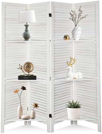 Room Divider with Shelves Freestanding Wood Room Partition Divider by Unknown