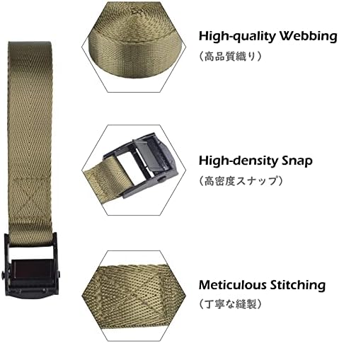 TRIWONDER Tie Down Straps Lashing Straps with Cam Buckle Nylon Webbing Heavy Duty Adjustable for Battery Kayak Motorcycle Cargo Packing - Image 3