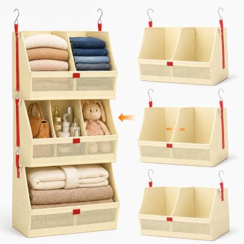 Hanging Closet Clothes Organizers and Storage Detachable 3 Tier Wider by Unknown