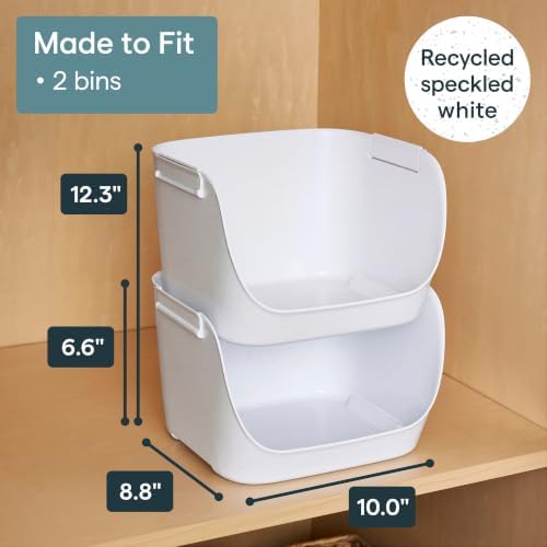 YouCopia ShelfBin Stacking Pantry Bins, 2-Pack, Stackable Storage Basket Organizers for Kitchen and Cabinet Organization - Image 3