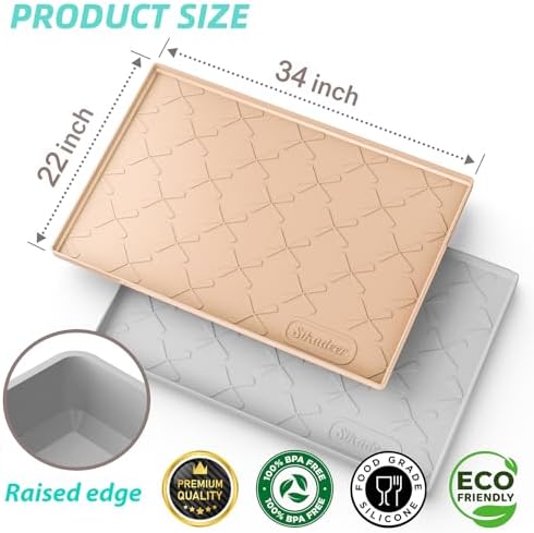 SIKADEER Waterproof Under Sink Mat 34" x 22", Silicone Mat Kitchen liner - Image 3