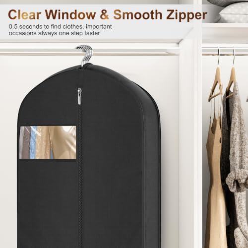 MISSLO 65" Long Garment Bags for Travel for Women 4" Gusseted Dress Bags for Gowns Waterproof Dress Protector Bag for Closet Storage Clothing Covers for Hanging Clothes Wedding Dresses Storage - Image 4