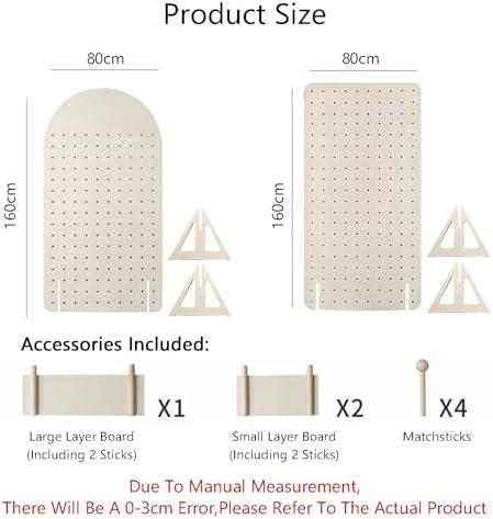 1pc Wooden Peg Board Room Divider - Freestanding Display Screen for Home, Office, and Trade Shows(Wood Color,Style 2) - Image 2