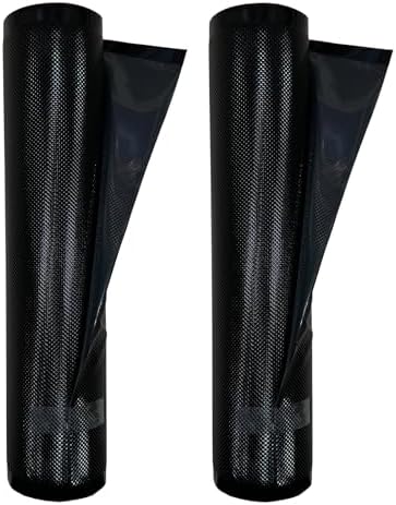 11" x 19.5' Vacuum Seal Bags Black and Clear, Heavy Duty 5 Mil, 2 Rolls by EDYCARX