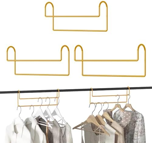 Space Saving Hangers for Clothes: 3 Pack 12 inch Magic Hanger Closet Organizer Metal Heavy Duty Hangers for Shirt Coat Pants Skirt Sorting Storage - Gold by KarlliuHOMEGARDEN