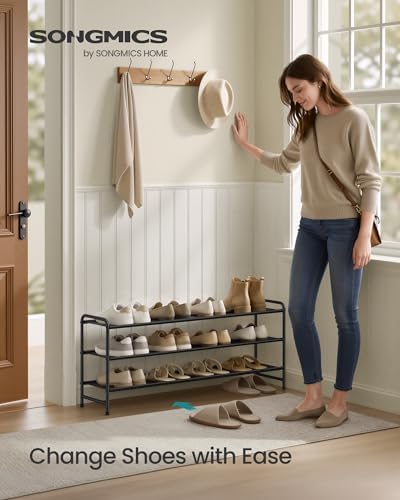 SONGMICS Long Shoe Rack, 3-Tier Shoe Organizer, Holds up to 20 Pairs - Image 3