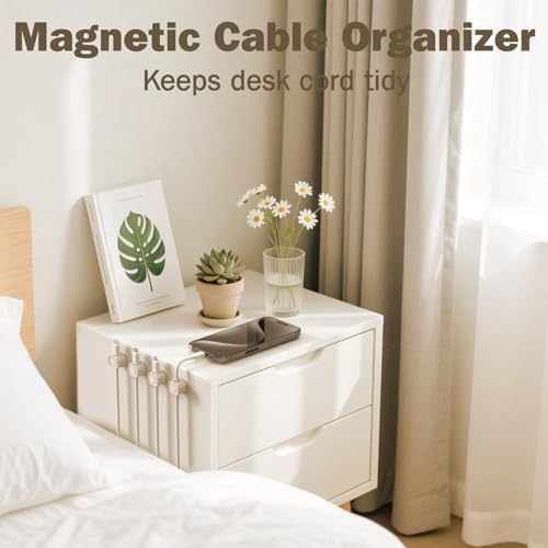 Cord Organizer 6 Pack Magnetic Cable Clips Smooth Adjustable 1s Lock Cable Management Clips Adhesive Wire Holder Keeper Organizer for Car Home Office Desk Accessory - Image 7