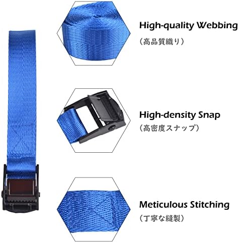TRIWONDER Tie Down Straps Lashing Straps with Cam Buckle Nylon Webbing Heavy Duty Adjustable for Battery Kayak Motorcycle Cargo Packing - Image 3
