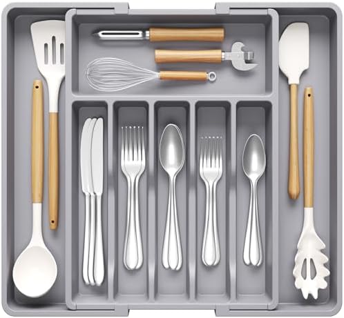 Lifewit Extra Large Silverware Drawer Organizer, Expandable Utensil Tray by Lifewit