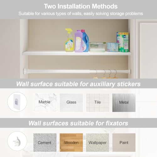 Cream White Adjustable Shelf for Closet (L：14.2-24.4in W：11.81 in) - Image 6