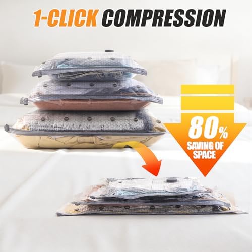 Travel Vacuum Bags with Rechargeable Pump, 0012 Pack Compression Packing Bags with 35KPA Electric Pump, 90% Space Saver for Clothes, Vacuum Seal Bags fo Carry-on Luggage Suitcase - Image 2