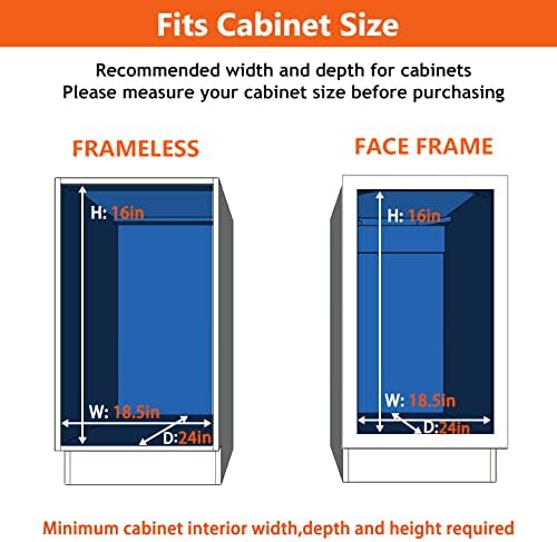 ROOMTEC Individual Pull Out Cabinet Organizer (17" W x 21" D), 2 Tier Spice Rack Organizer for Cabinet, Slide Out Drawer Pantry Shelf Organization and Storage for Kitchen Bathroom - Image 4