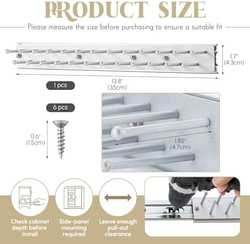 Blulu 1 Pcs 13.8'' Sliding Tie Rack Hangers for Closet, 25 Tie Each, Sliver - Image 2