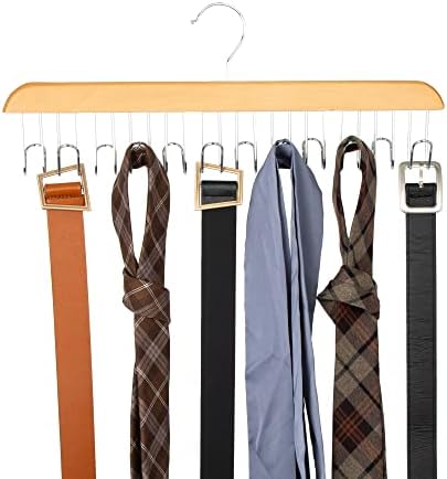 Amazon Basics Wooden Belt Hanger - Natural (Pack of 18) - Image 3