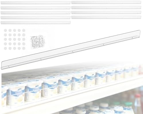 Nalwort 10 Pcs Retail Gondola Shelving Front Fence, Clear PET Shelf Fence with 1/4" Holes and Screws, Front Lips Barrier for Retail Store Display Rack, 3" H x 48" L by Nalwort