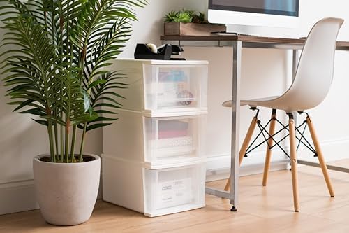 IRIS USA 4-Pack, 17 Qt. Medium Stacking Drawer Storage Organizer, White - Image 2