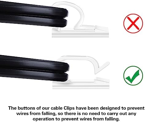 60 PCS XHF 3/4” Adhesive Cable Wire Clips Clear, Outdoor Christmas Light Clips, Cable Staples Cable Management Wire Organizer Cord Holder for Under Desk, Car, Wall, TV PC Ethernet - Image 4