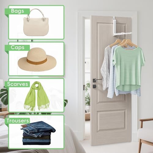 Foldable Over the Door Hooks, Over the Door Hanger for Space Saving - Image 2