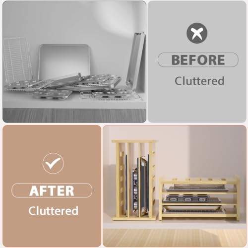 4 Tier Wooden Tray Dividers for Cabinets - Image 4