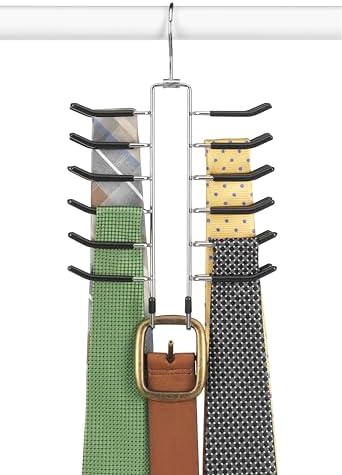 Whitmor Swivel Tie Hanger with Belt Loops Chrome/Black (Pack of 12) - Image 5