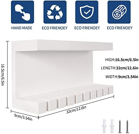 Yamahiko Belt Storage Organizer With Double Shelving Platform, Wall Mount Hanger Rack for Closet, Universal Holder for Men and Women, White - Image 2