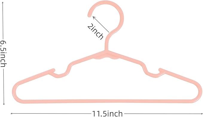 60 pcs Pink Baby Nursery Closet Hangers,Non-Slip Laundry Infant Pant Hanger for Newborn Clothes,Ultra-Thin Child Coat Hanger for Girl Boy Toddler Kids