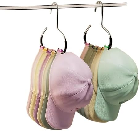 2 Pack Hat Organizer for Baseball Caps, Black Baseball Hat Hangers for Closet, Space Saving Metal Ball Cap Hook Holder Storage Organizer for Caps Head Scarf Belt Tie (2 Black) by YEMCHI