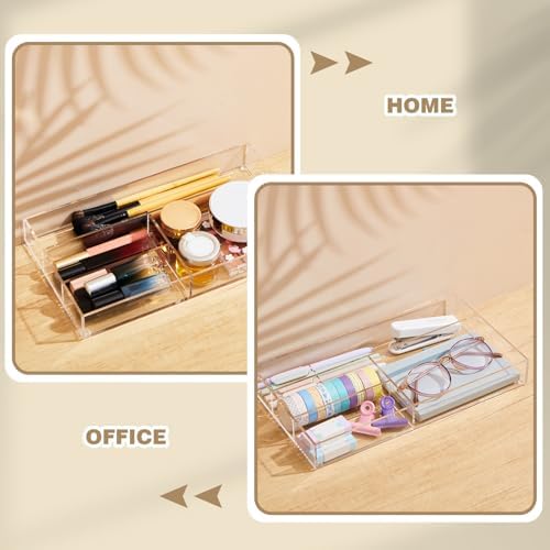 Briwooody Clear Acrylic Drawer Organizer,4 Compartments,Small - Image 6