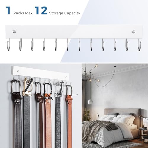 Belt Hanger Wall Mounted, Wooden Belt Organizer - Image 3