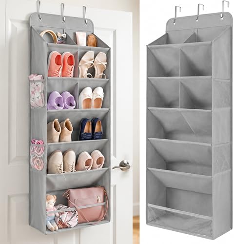 HOMELUX THEORY Hanging Shoe Organizer for Closet, 6-Tier, 120D, Light Gray by HomeluxTheory