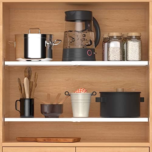 Closet Organizer Shelves Expandable Tension Shelving Rack Cabinet Storage Shelf Heavy Duty Metal DIY Divider Separator for Wardrobe Cupboard Pantry Kitchen Bathroom,White,2packs - Image 4