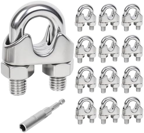 12 Pcs 5/16 inch Wire Rope Clips,Wire Rope Clamp,Cable Clamp by Unknown