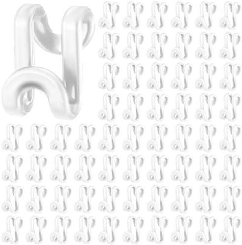 Unittype 100 Pcs Unitype Hanger Connector Hooks, Space Saving Clips, White by Unittype