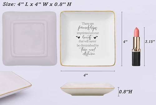 NZY Friendship Gifts for Woman,Best Friends,Bff,Soul Sisters Thank You Gift for Bestie,Friend Keepsake-Jewelry Tray Trinket Holder Ring Dish,There Are Friendships Imprinted On Our Hearts - Image 5