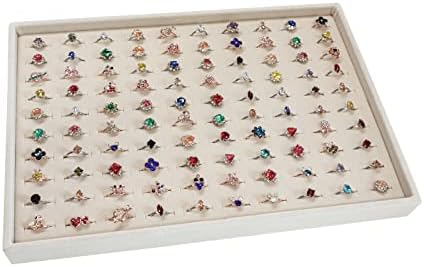 Stratelife 100 Slots Ring Organizer, 13.8" x 9.4" x 1.2", Beige (Pack of 2) - Image 3