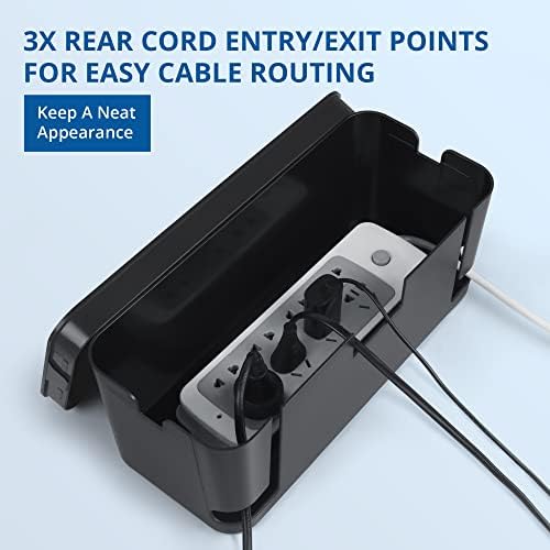 ZhiYo 2 Pack Cable Management Box, Medium & XL, Power Strip Organizer Black - Image 3