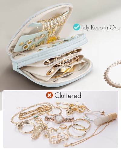 VLANDO 2-Layer Jewelry Travel Case for Necklaces,Rings,Earrings - Image 5
