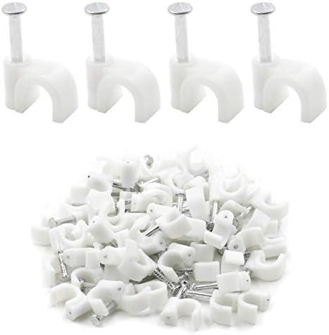 1/4" White Half Clamp J-Hook with Nail for Pex Tubing Pipe by PHITUODA